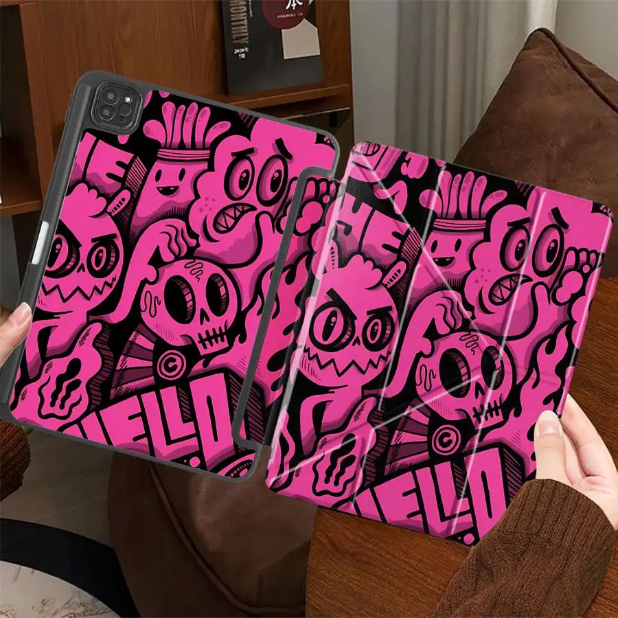 

Holder Cover Tablet Case For iPad Pro 11th 10th 9th 8th 7th 12.9inch Pro 2025 Mini 6 7 Air 4 5 M3 M2 M4 11inch Graffiti Pattern