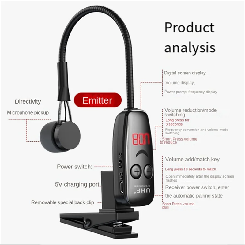 

【Hot Cake】Professional Stage Performance Wireless Microphone Transmitter Microphone Transmitter For Saxophone Wireless Microphon