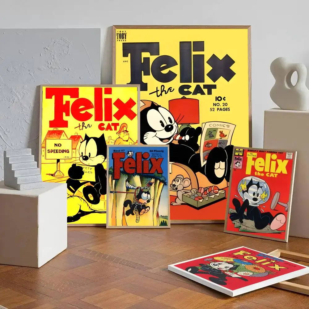Felix The Cat Poster Prints Wall Art Pictures For Modern Bedroom Game Room Home Aesthetic Room Deco