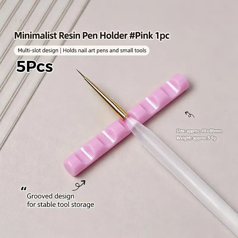 5Pcs 5-Slot Multi-Function Nail Brush Holder Plastic Stand For Pen Display Desktop Storage for Home Nail Salon