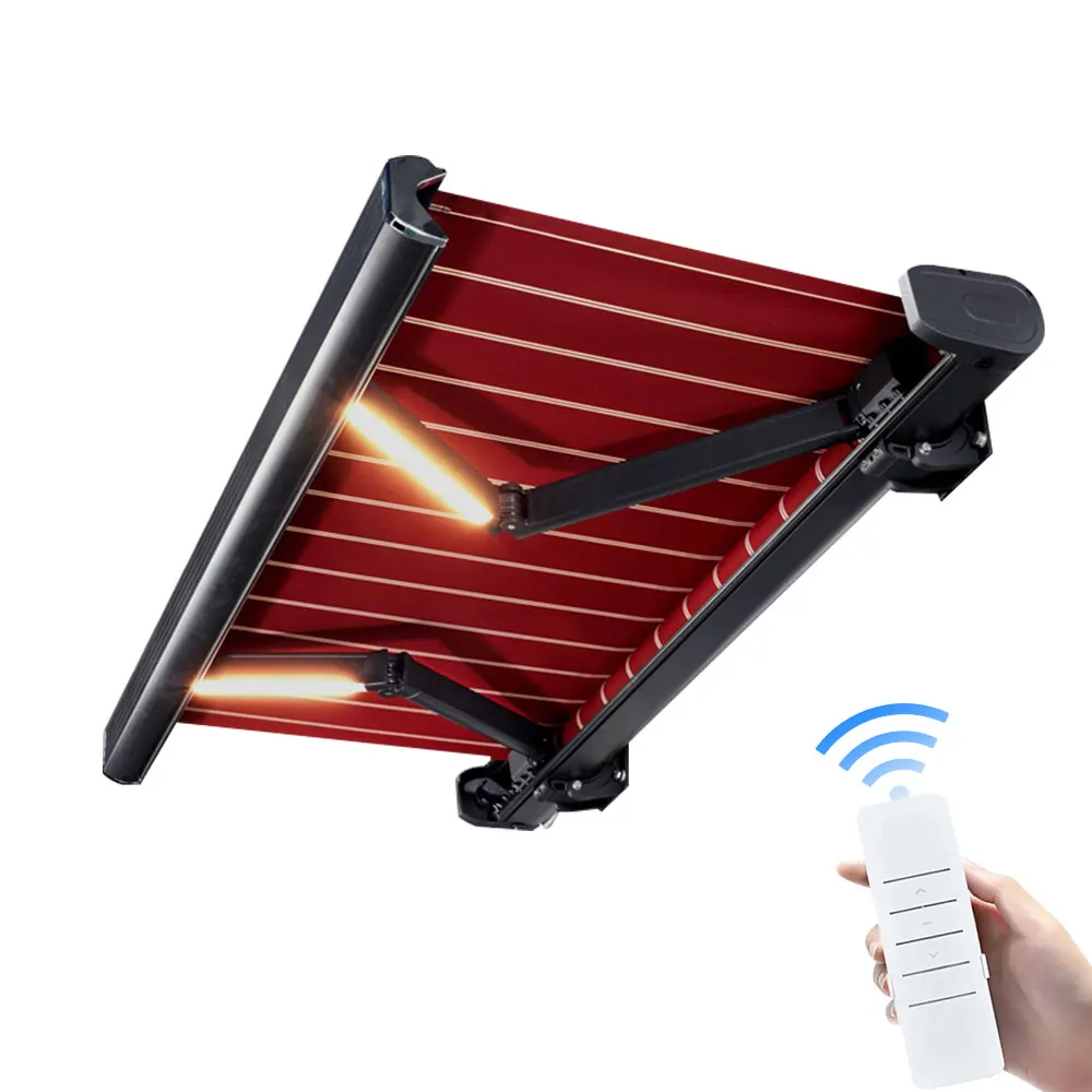 Motorized Shading Metal Roof Cover for Pergola Smart UV Waterproof Blinds Automatic Retractable Awning Outdoor