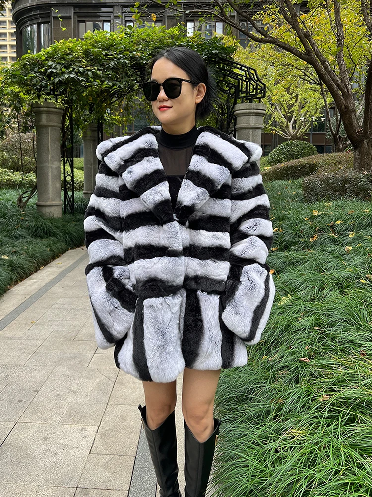 2026 Damen-Jacke, beste Qualität, luxuriös, echtes Rex-Kaninchenfell, Herbst-Winter-Parka, echter Pelzmantel mit Baumwollfüllung, gewebter Außenseite