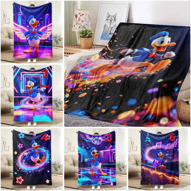 

Disney Donald Duck Colorful Blanket Flannel Throw Warm Sofa Bed Cover Home Decor
