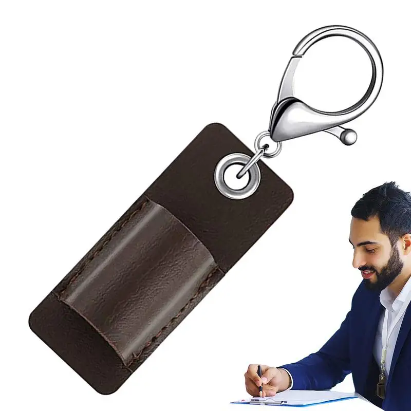 Portable Pen Holder Anti-Lost Portable Pencil Holder Leather Badge Pencil Holder Leather Pen Pouch Holder Pocket Protector For
