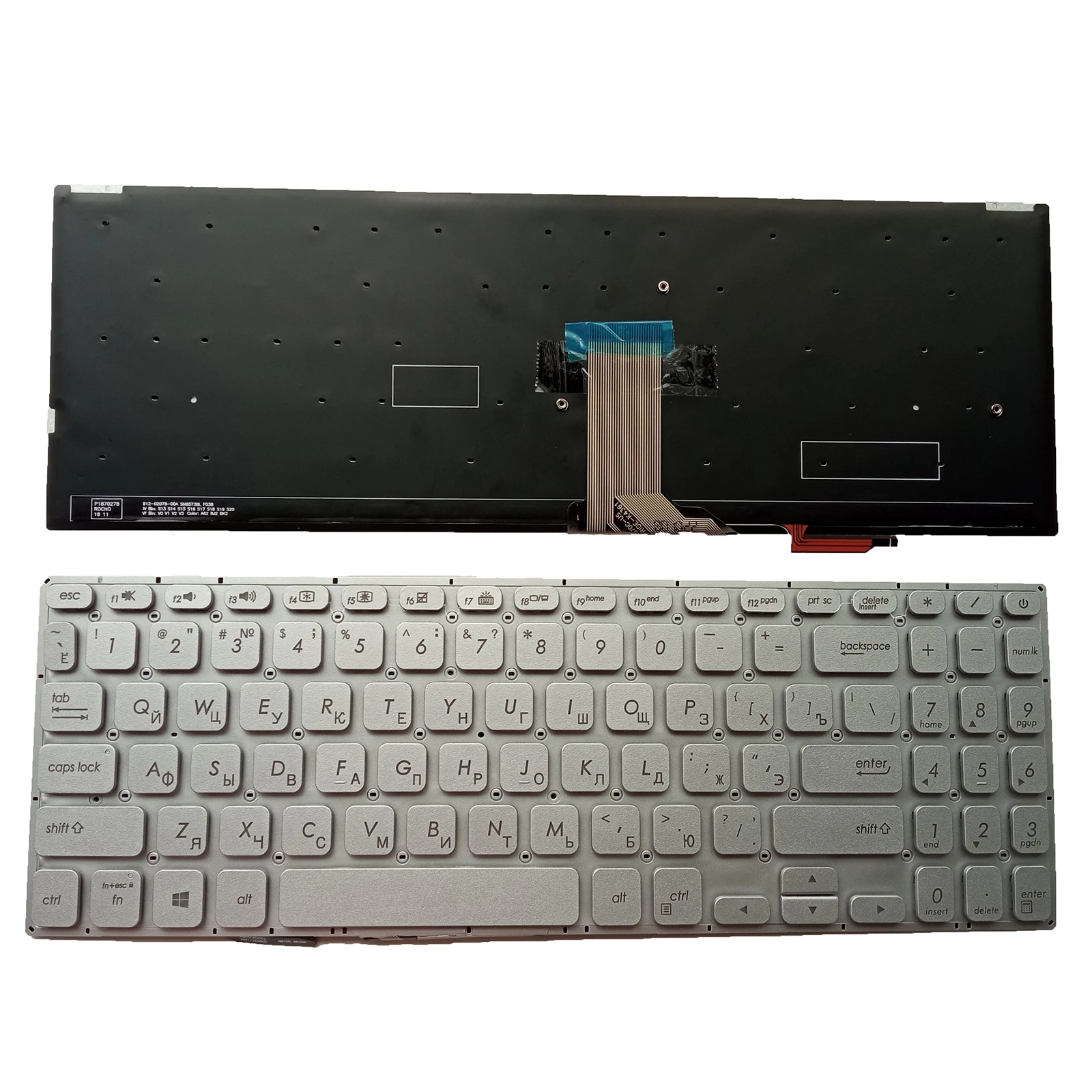 

RU Silver Backlit Laptop keyboard for ASUS S530 S530U S530F S15 S530UA S530UN S5300 S5300F S5300FN S5300U S5300UN X530 X530M