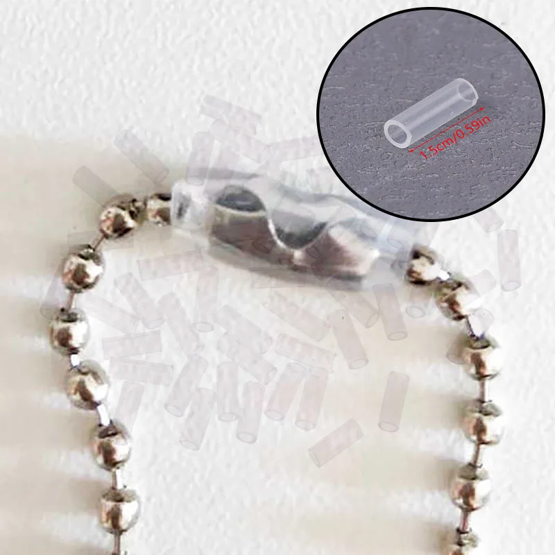 

50 шт. акриловых защитных колпачков-подвесок для бусинных цепочек и цепочек для карт, предотвращающих выпадение, для брелоков и цепочек с бусинами