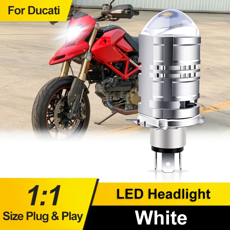 1/2PCS For Ducati Scrambler 800 Hypermotard 1100 796 08-15 Monster 1000 03-05 H4 Motorcycle CSP Headlight 9003 Hi/Lo Beam Bulbs