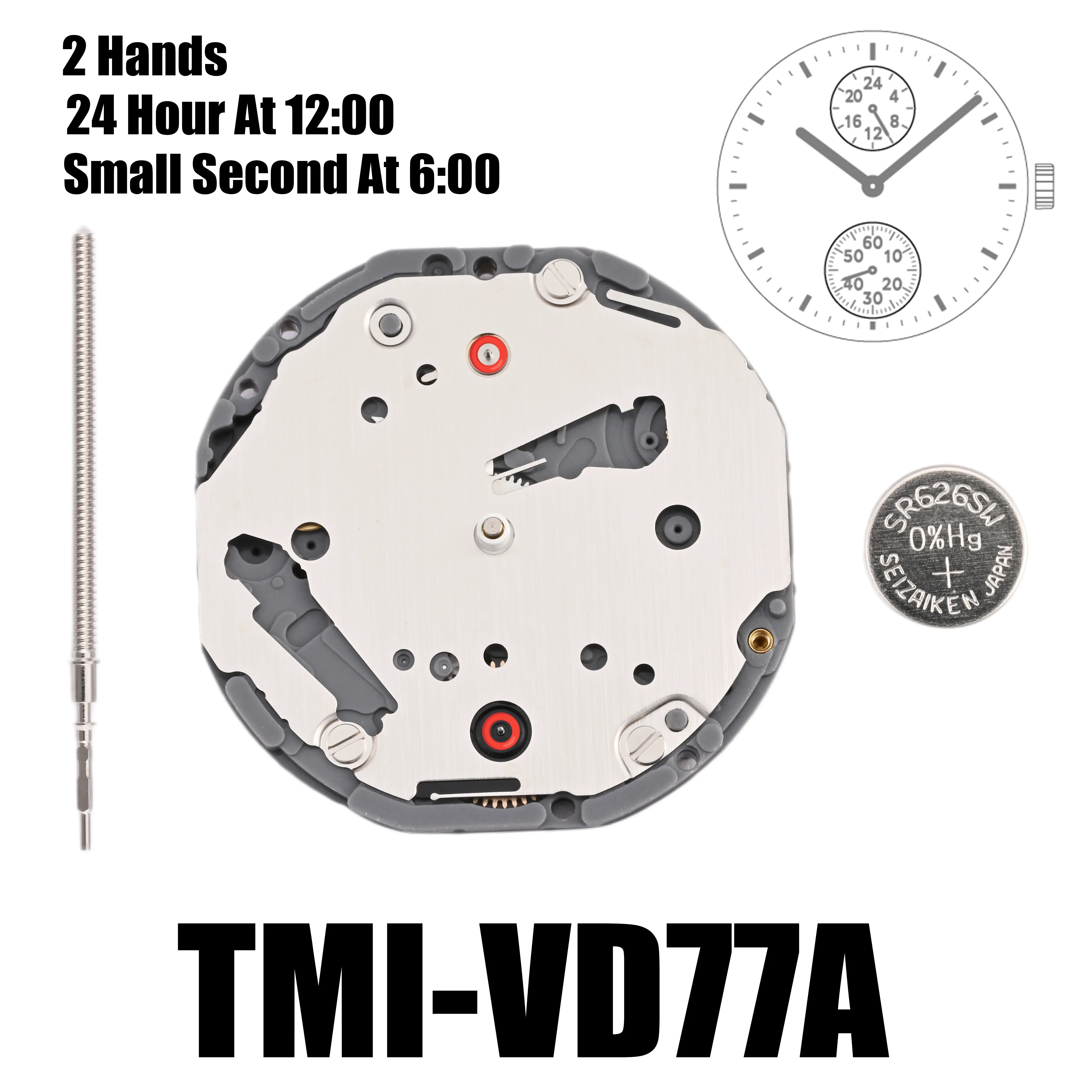Vd77 Beweging Tmi Vd77 Beweging 2 Handen Multi-Eye Movement Multi-Eye (Dag, Datum, 24 Uur, Kleine Sec) Grootte: 10 ½ Met Hoogte: 3.45Mm