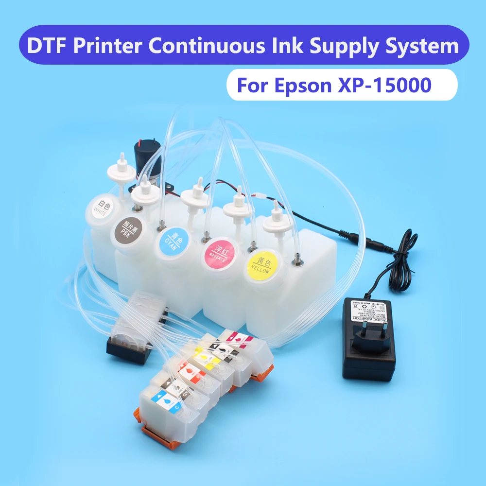 XP15000 250ML DTF CISS For Epson XP-15000 DTF White Ink Tank With Stirrer Mixer Bulk Ink Tank Power Adaptor Supply