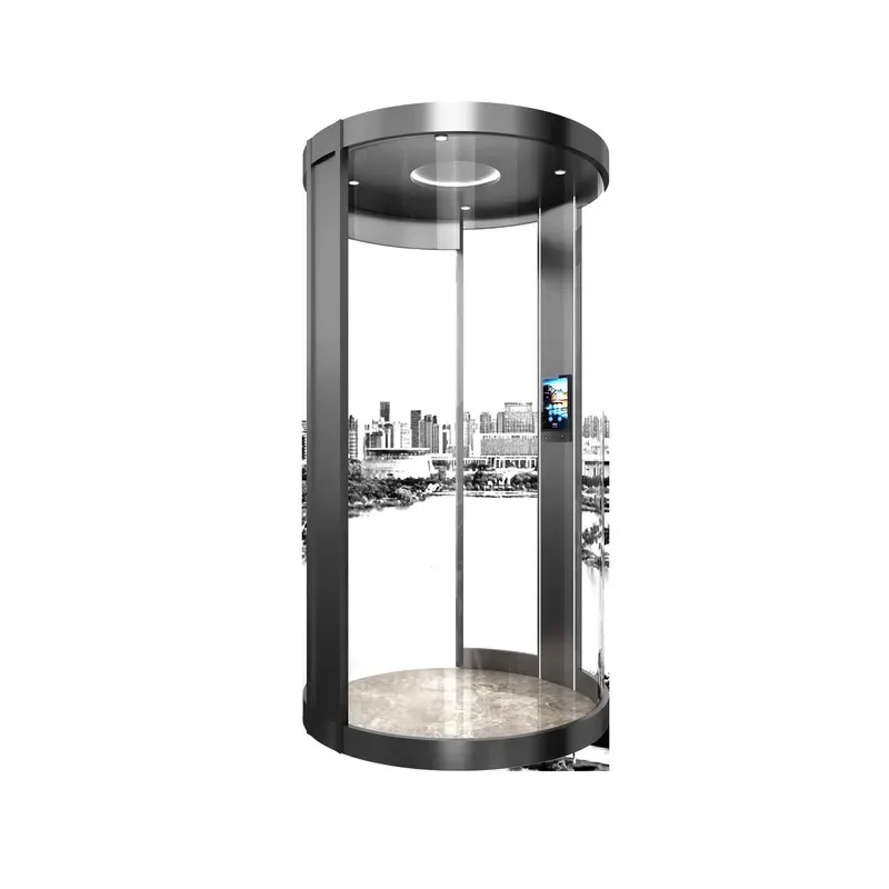 Gearless Circular Intelligent Control Panoramic Elevator for Apartments Hotels Villas Chinese Manufacturers