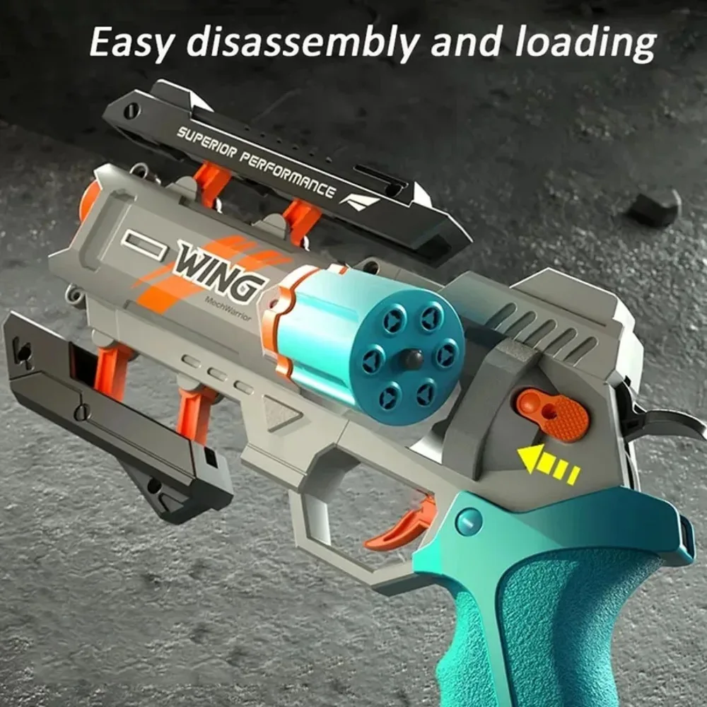 Children Safe EVA Soft Bullets Revolver Gun Toy Manually Loaded Outdoor Sports Shooting Game Christmas Gift for Kids