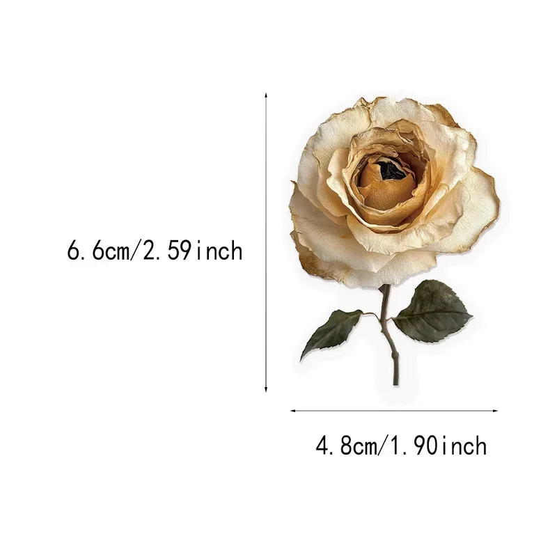 50 Stück getrocknete Rosen, dekorative Graffiti-Aufkleber, Gepäck, Notebook, Skateboard, Motorrad, PET, wasserfeste Aufkleber