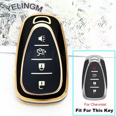 4 Buttons TPU Car Key Case Cover Fob for Chevrolet Chevy Malibu Camaro Cruze Traverse Spark Equinox Sonic Volt Bolt Keychain