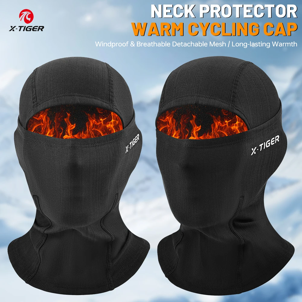 

X-TIGER Winter cycling Warm mask MBT Bike Hat Warm Balaclava Riding Fleece-lined hood facial protection mask balaclava woman
