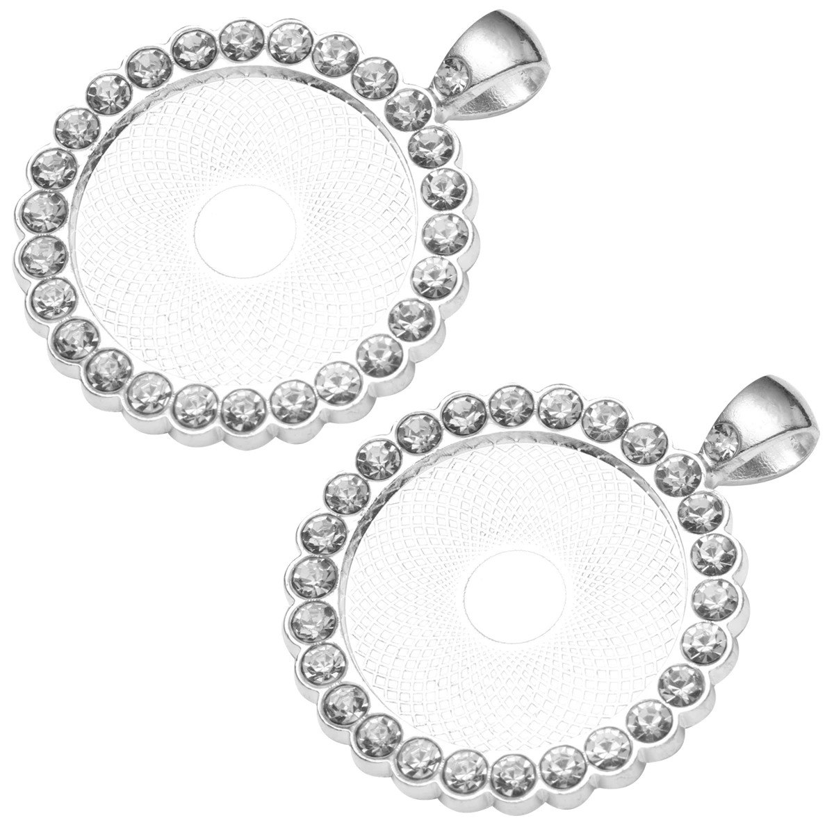 

12 Pcs Round Gemstone Pendant Jewelry Accessories Shining Rhinestone Parts for DIY Craft Safe Durable Glossy Home Store