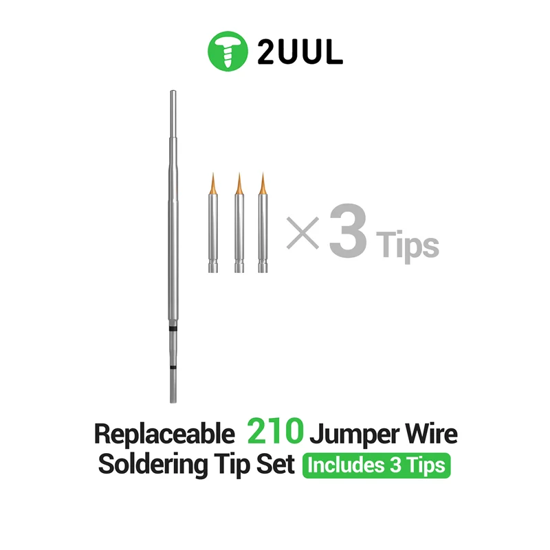 2UUL FD35 Replaceable 210 Jumper Wire Soldering Tip Set Pure Copper Fine Tips For Mobile Phone PCB Micro Soldering Repair