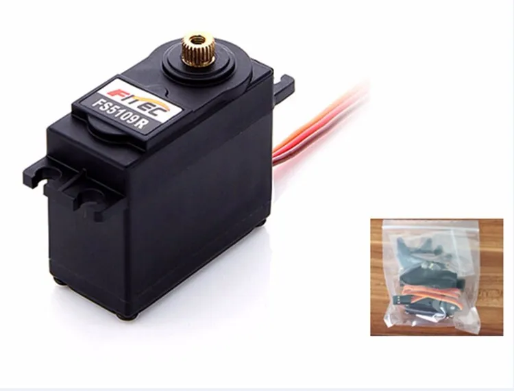 10kg 아날로그 연속 DIY 로봇 서보 FS5109R 표준 360도 메탈 기어 코어 모터 플라스틱 RC 비행기 용