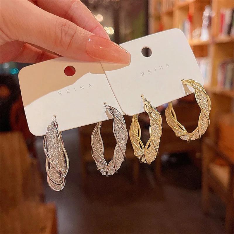 Minority Design Wrapped Metal Earrings For Women Korean Personalized Earrings image 5