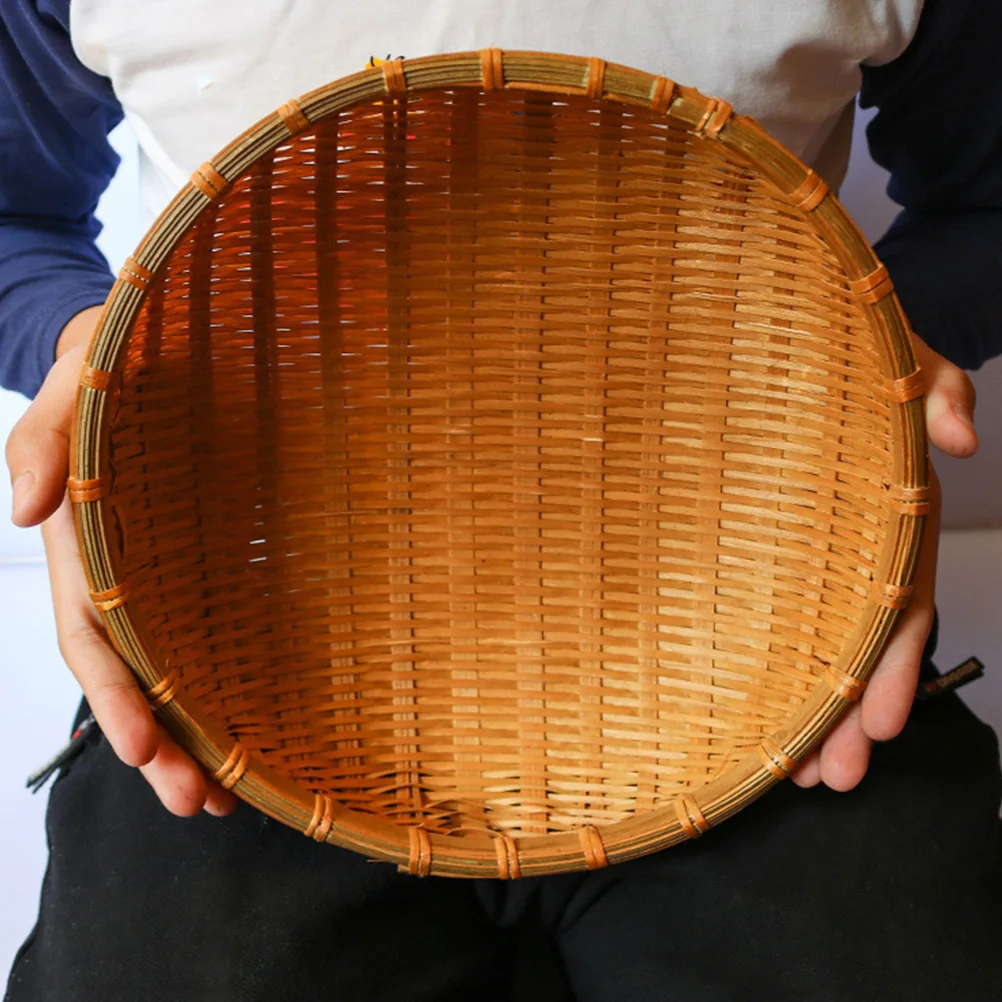 

Bamboo Dustpan Storage Basket Bread Baskets for Serving Woven Fruit Restaurant Small Strainer Household Purposes