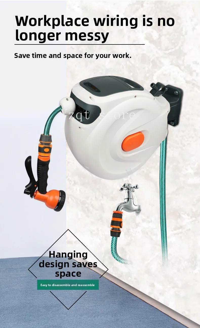 High Pressure Garden Irrigation Water   Car Wash Drum  Wash Equipment Automatic Telescopic Pipe Reel Tool
