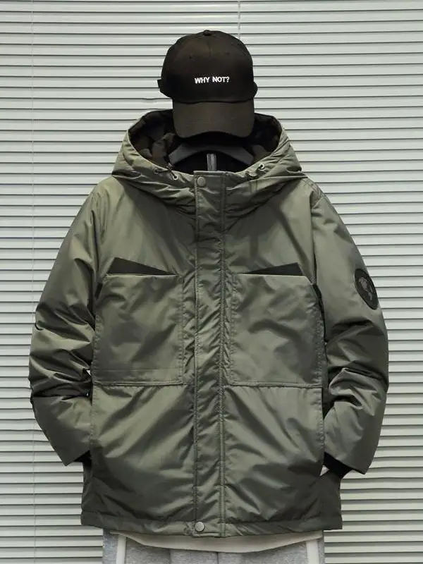 

Модная мужская зимняя куртка-парка с капюшоном, утепленная пухом, больших размеров, белая, для активного отдыха, в городском стиле