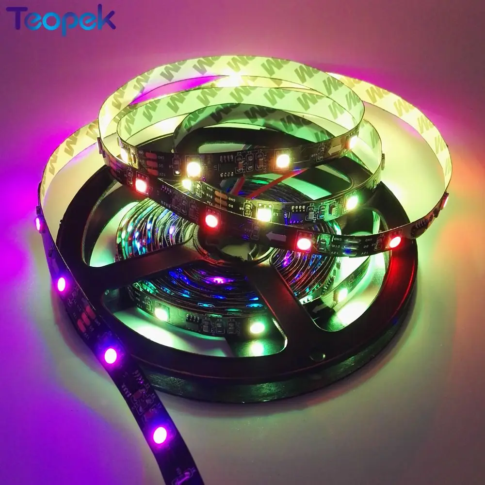 WS2811 Led Strip 30/48/60/72 Leds/m,10/16/20/24 pcs Ws2811 ic/meter,DC12V White/Black PCB, 2811 Addressable Digital Led Strip 5m