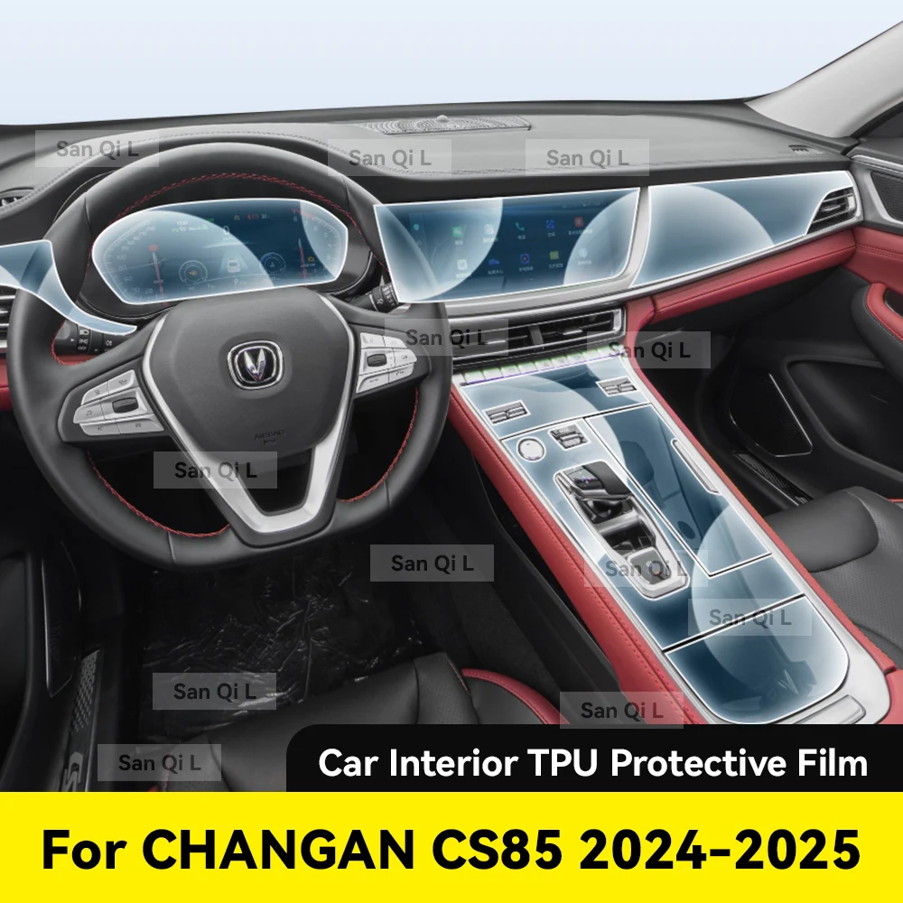 

Интерьер ТПУ для CHANGAN CS85 2024 2025, защитная пленка, защита от царапин, панель коробки передач, навигационный экран, автомобильный