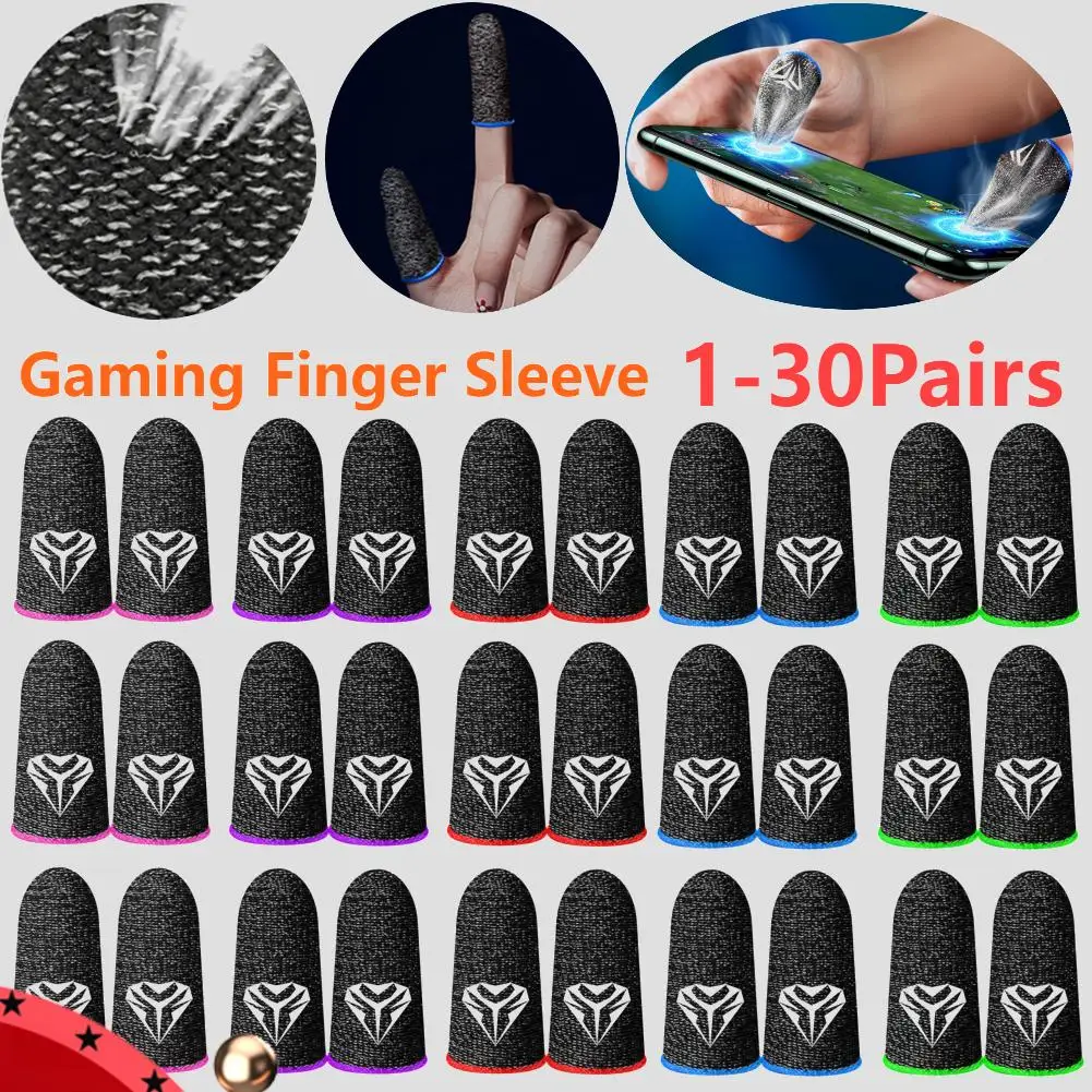 30-1Pair 30-1Pair Mobile Phone Finger Cuff Touch Screen Fiber Breathable And Sweat Resistant Gaming Finger Cots For PUBG Fingertips Glove - Aliexpress Deal