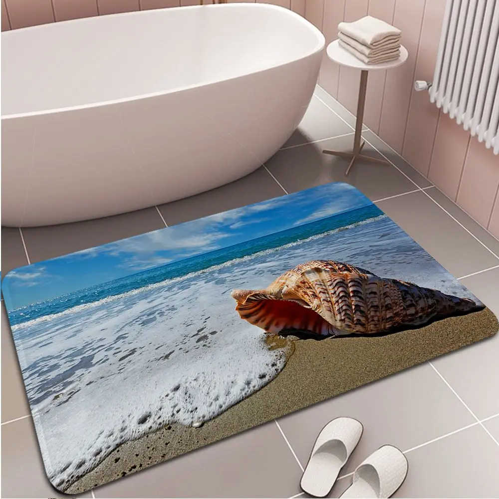 Ocean Beach Starfish Long Rugs Nordic Style Home Doormat Bathroom-Toilet Mats Bedroom Bedside Area Rugs