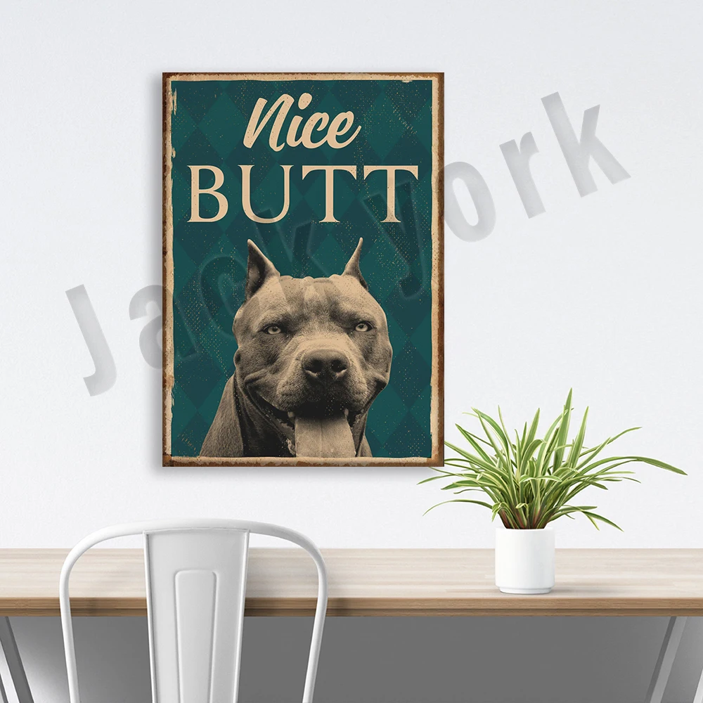 Pit Bull Lovers Pretty Ass Vintage Poster Wall Art Print Home Living Room Bathroom Toilet Toilet Decor Gift, Love Dog Gift