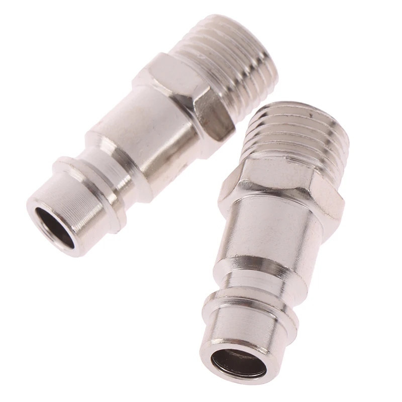 5pcs 1/4" BSP Femal/Male Air Line Hose Compressor Connectors Silver Euro Male Quick Release Fittings