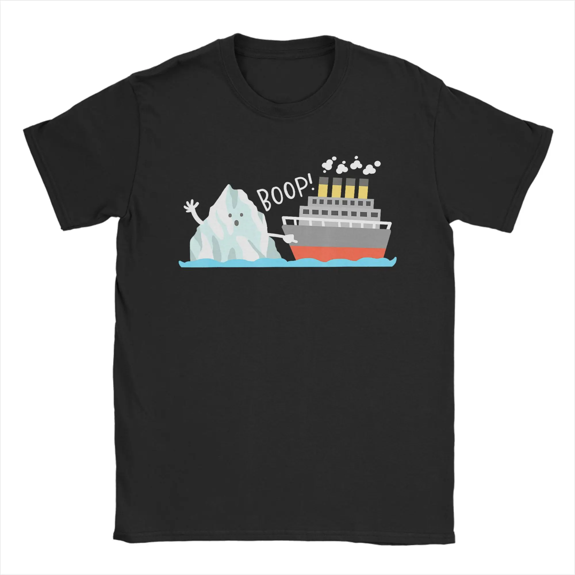Boop Funny Titanic and Iceberg Pun Joke Meme Cotton T-Shirt For Beach Y2K Casual T Shirts Fashion Tees Oversized Casual Clothing