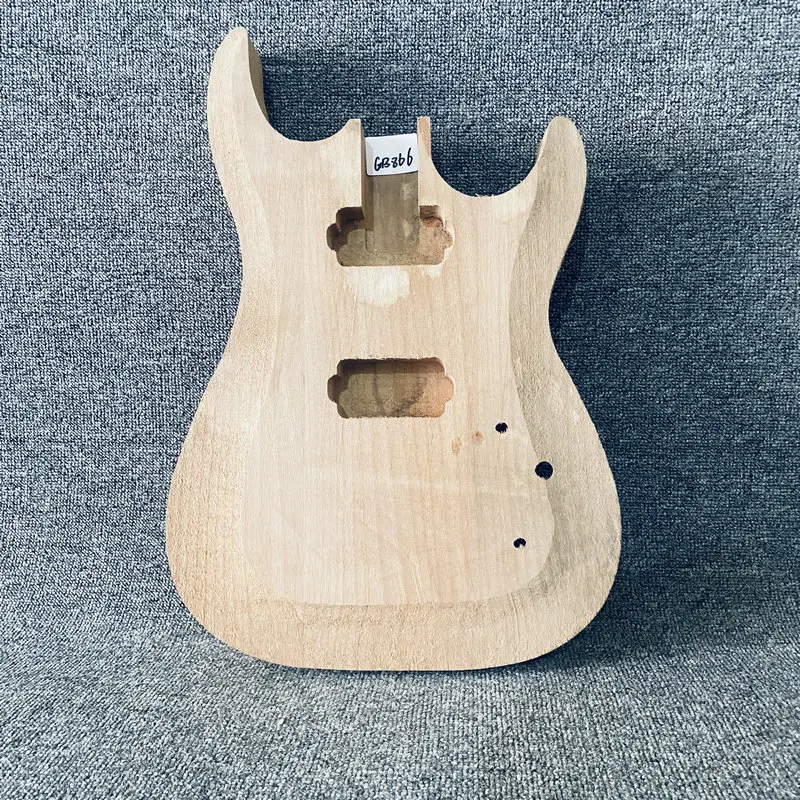 GB866 DIY Guitar Parts Unfinished Electric Guitar Body 6 Strings 2 Humbucker Pickups Custom Tremolo and Bridges for ST Guitar