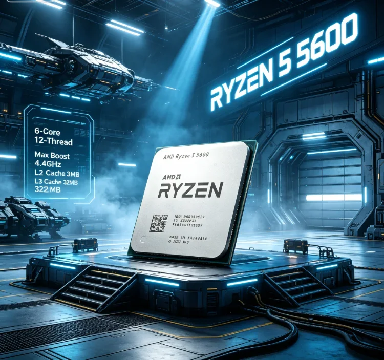 Office Multitasking And Gaming Dual Use CPU AMD Ryzen 5 5600 6 Cores 12 Threads 3.5GHz AM4 65W Desktop Processor Without Box