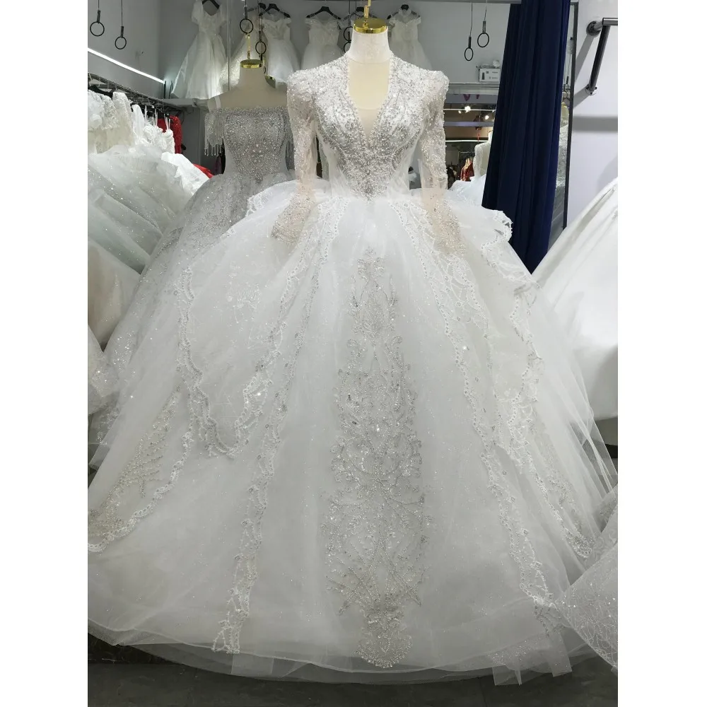 

Kisswhite Xlove Collection Customized 7-15days Ship It Out Long Sleeves Big Skirt Puffy Enough Bridal Wedding Dresses For Bride