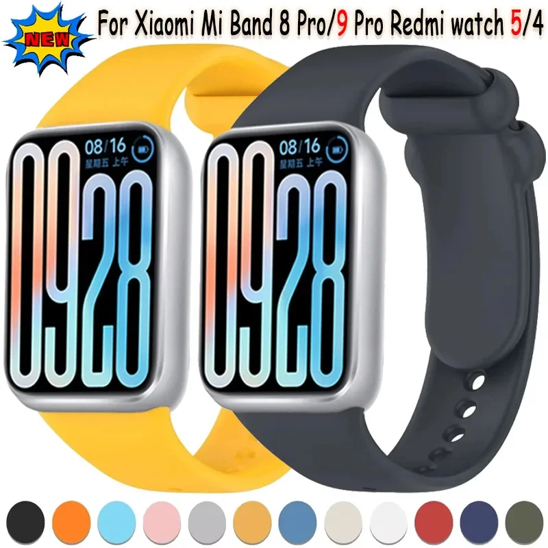Soft Silicone Strap for Xiaomi Mi Band 9/8 Pro Sports Breathable Replacement Bracelet Wristband For Xiaomi Redmi Watch 5/4 belt
