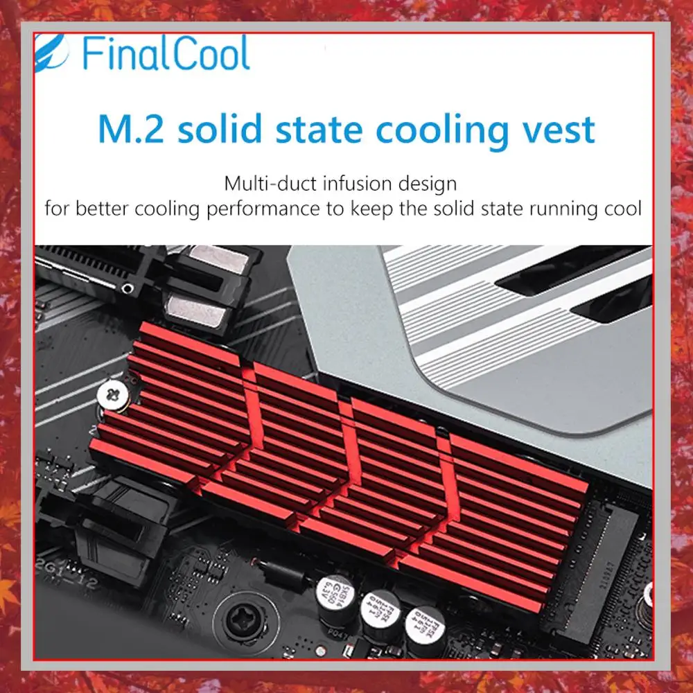 M2 PRO M.2 2280 NVMe SSD Heatsink Aluminum Alloy Cooling Radiator with Double Sided Thermal Pad for PS5 Game Console PC Build