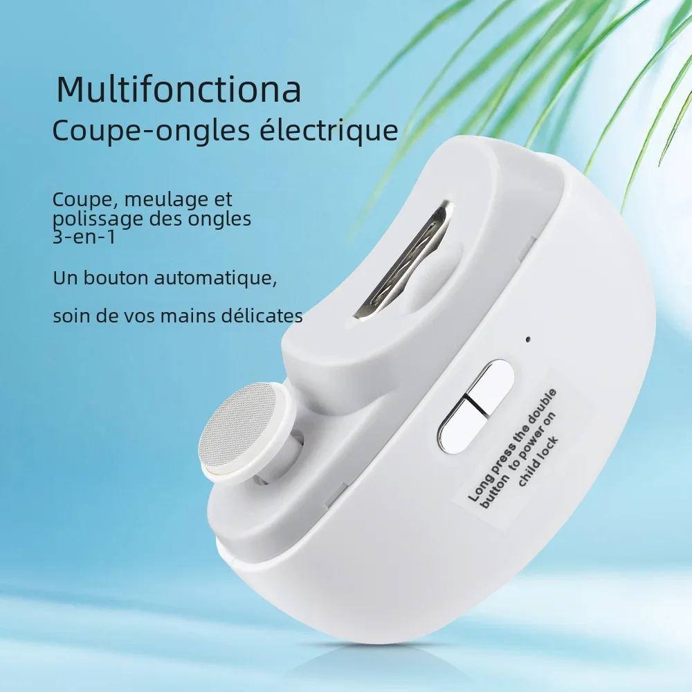 Coupe-ongles électrique, meulage et polissage avec lumière, automatique, Rechargeable, manucure pour bébé et adulte