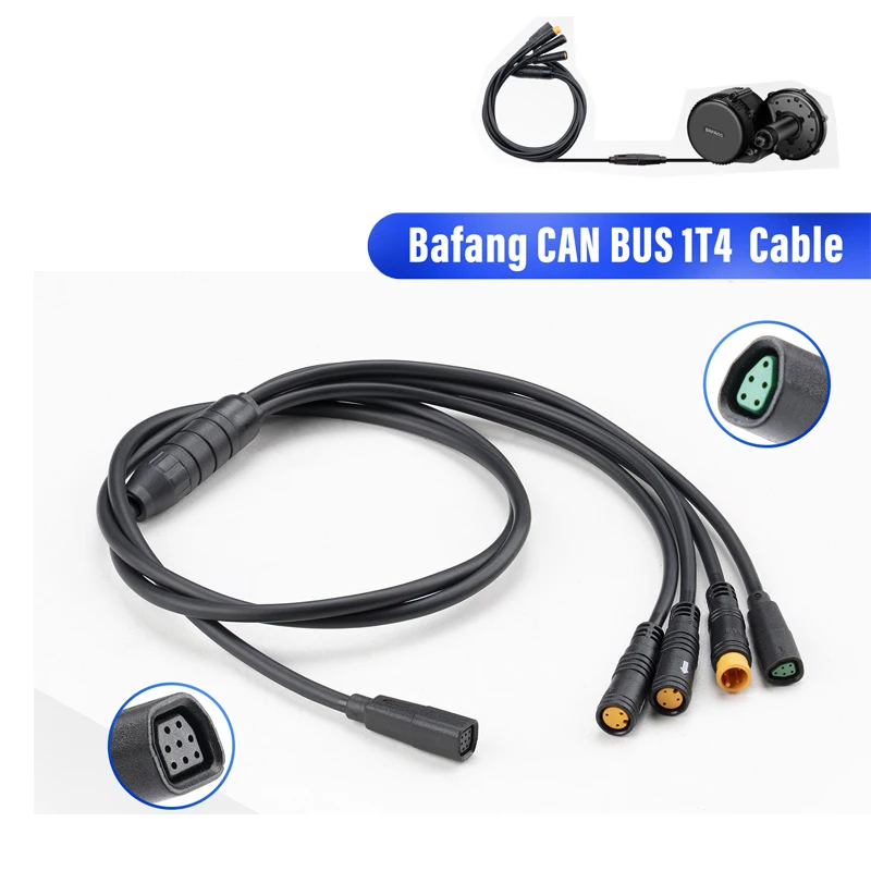 

Motor Waterproof 1T4 EB-Bus Cable for Bafang CAN BBS BBS01B BBS02B BBSHD Mid Motor Display Brake Lever Thumb Throttle Connector