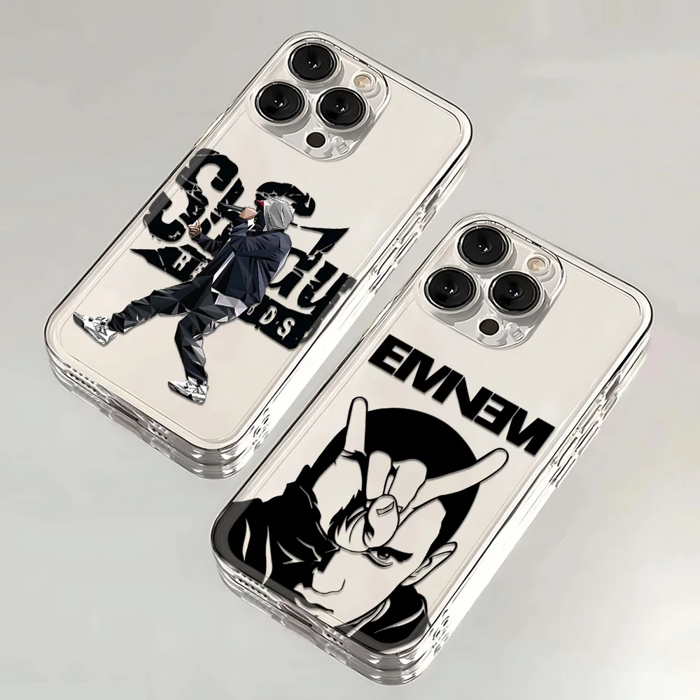 Singer Eminem Rap Hot Phone Case For iPhone 16 15 14 13 12 11 Mini Pro Max X XR XSMax 7 8 Plus Transparent Soft TPU Back Cover