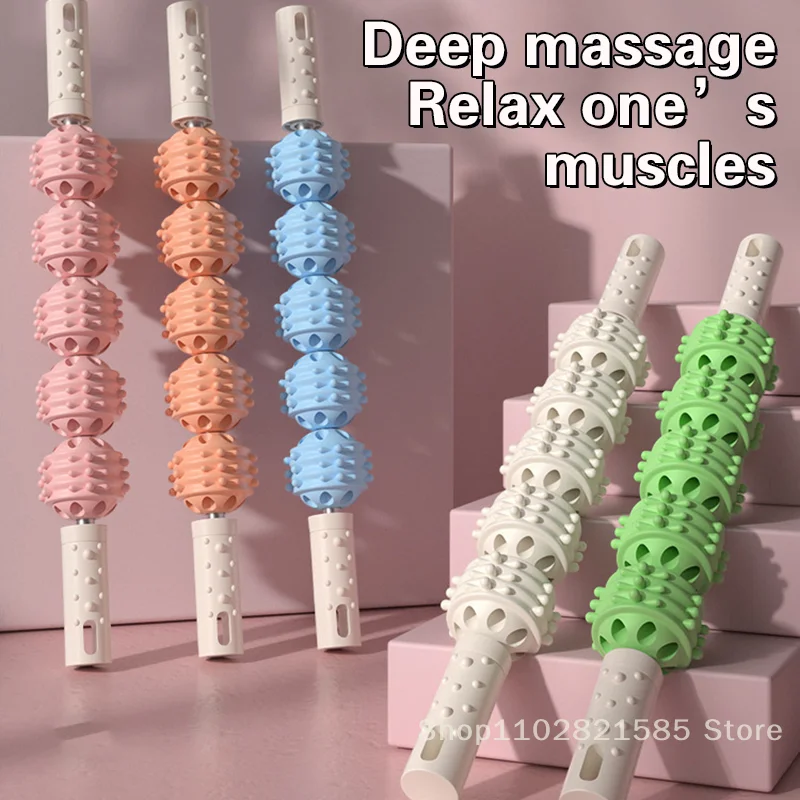 Massage Roller Ball Muscles Relaxation Whole Body Massage Stick Yoga Fitness Wolf Tooth Fascia Stick