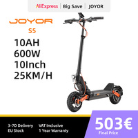 JOYOR S5 10 Inch Air Tires Electric Scooter 48V 13Ah Battery 600W Motor E-Scooter 25km/h Max Speed 40-55km Range Cruise Control