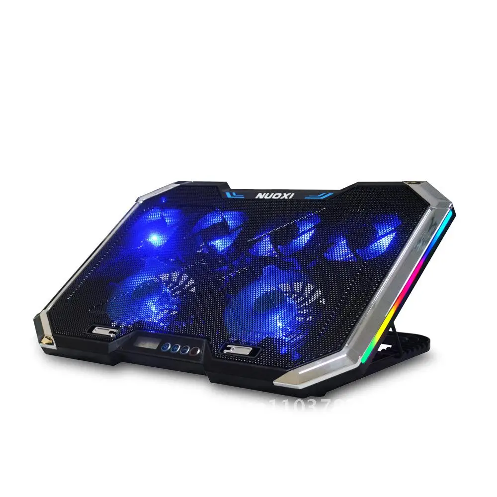 

RGB Q8 Notebook Radiator Ultra-Quiet Cooling Base with 6-Fan Metal Mesh Cooling Bracket for Ultrabook Playbook - Black