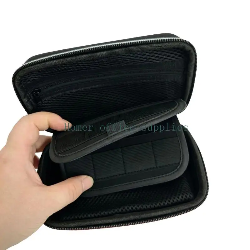 K43B Card Holder Carry Case with Rigid Outer Shell, Cable Center Holder, and Easy Carry Handle for Daily Movement Storage