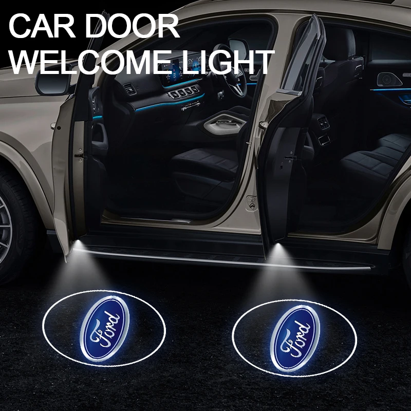 1/2 قطعة Led باب السيارة ترحيب جهاز عرض ليزر شعار ضوء الليل اللاسلكية لفورد فوكس فييستا EcoSport مرافقة الحارس فيوجن مونديو