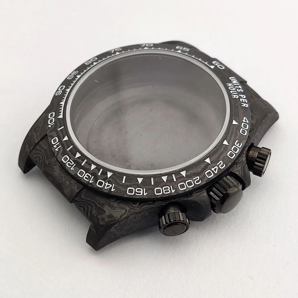 Carbon fiber case Waterproof sapphire glass VK63 case 38mm 4130 case Men's watch case fit VK63 4130 Movement Watch accessories