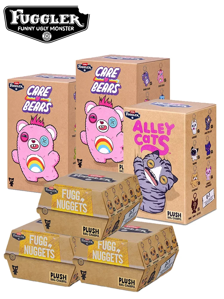 Original Fuggler Schlüsselanhänger Plüschtier Zufällige Überraschungsbox Fugg ALLEY CAT CARE BEAR Gefüllte Plüsch-Anhänger FUGGALICIOUS Schlüsselring Puppe