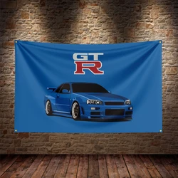 90x150cm Skyline Gtrs Generation Evolution JDM Car Flag Polyester Printed Racing Banner Garage or Outdoor For Decoration