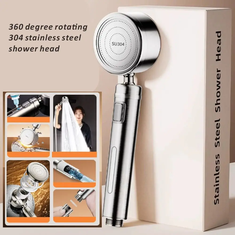 

Новая насадка для душа из нержавеющей стали SUS304, устойчивая к падению, прочный, высокого давления, с одной кнопкой, экономия воды, набор для душа в ванной комнате