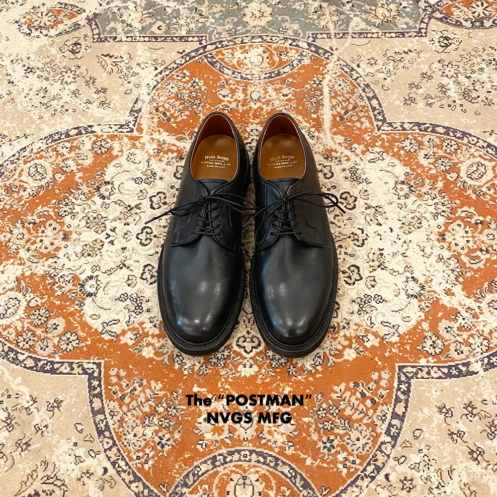 [Sale] NVGs Mfg the Postman 50S Retro Black Postman Leather Shoes Derby Shoes for Men and Women